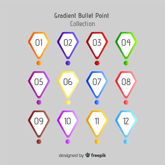 Gradient bullet point collection