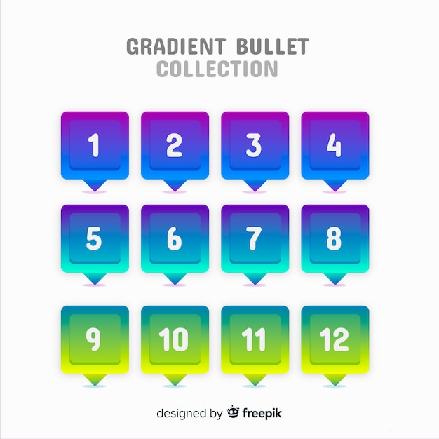 Gradient bullet point collection