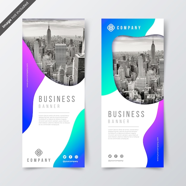 Gradient Business Banners with photo