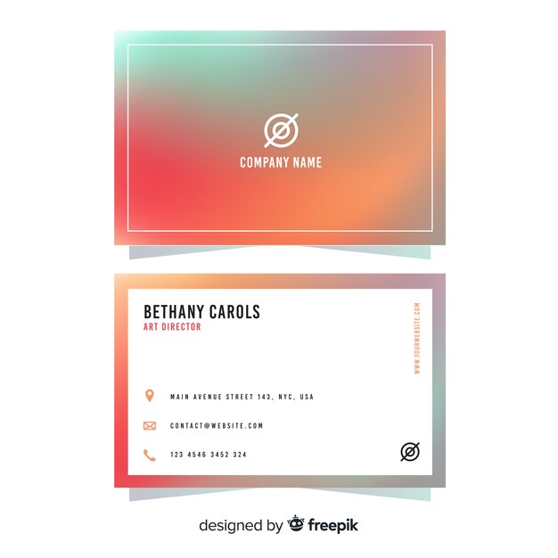 Gradient business card template