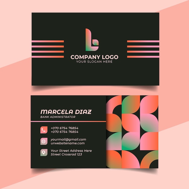 Free vector gradient business card template