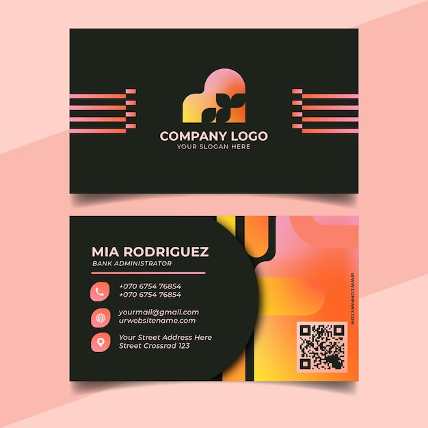 Free vector gradient business card template