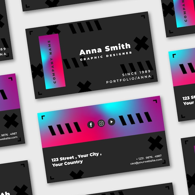 Gradient business card template