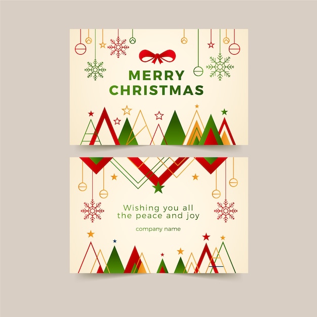 Free vector gradient business christmas cards set