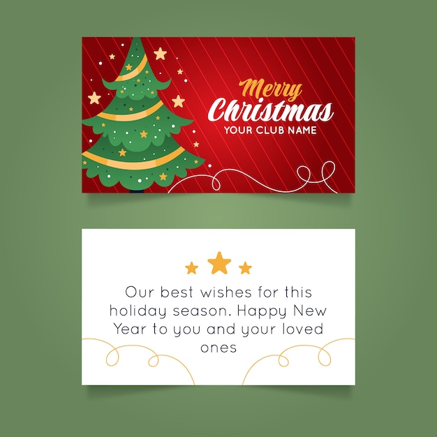 Бесплатное векторное изображение Градиент шаблон визитной карточки рождественские