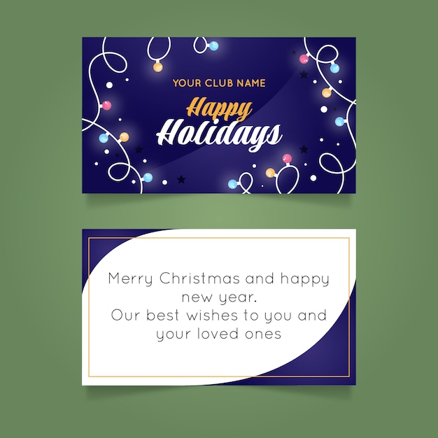 Free vector gradient business christmas cards template