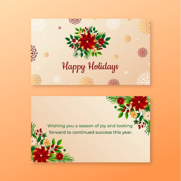 Free Vector Gradient business christmas cards template