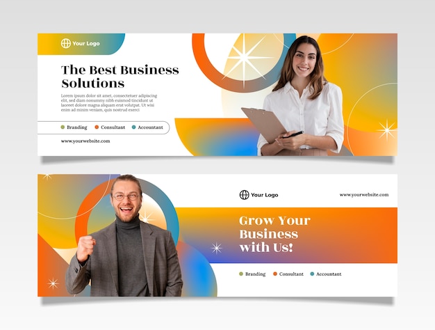 Gradient business horizontal banner