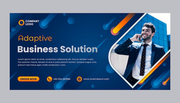 Gradient business horizontal banner