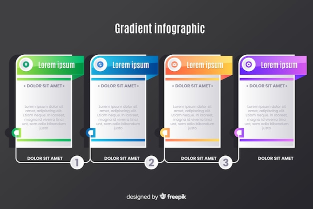 Free vector gradient business infographic