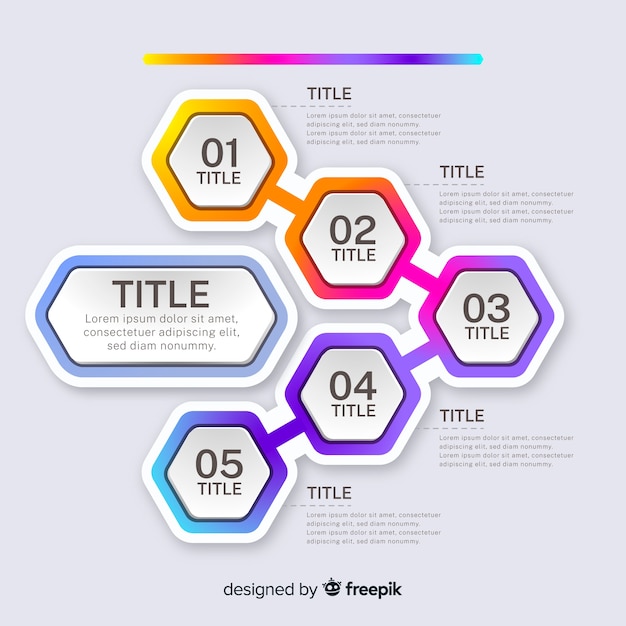 Free vector gradient business infographic