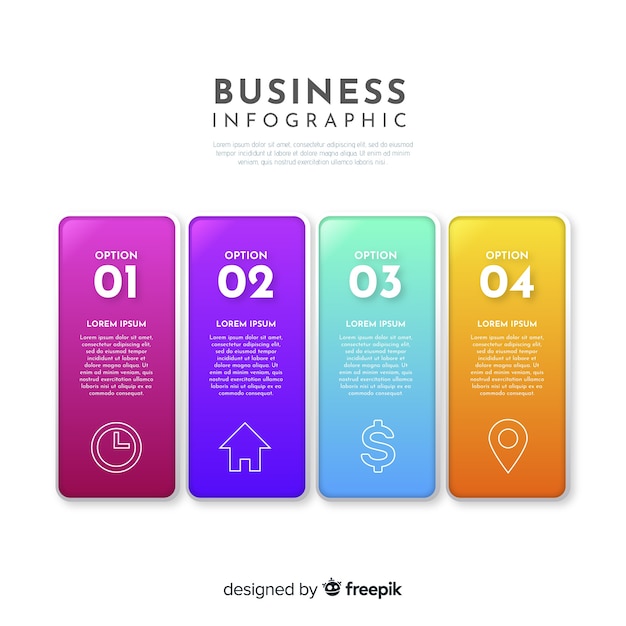 Free vector gradient business infographics template