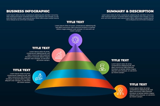 Vettore gratuito infografica aziendale gradiente