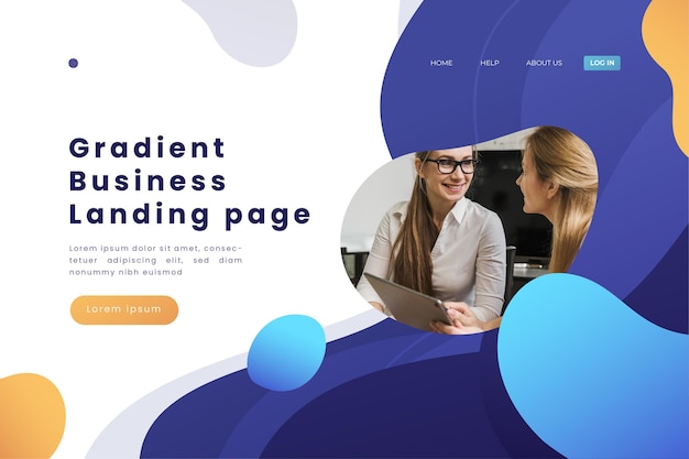 Gradient business landing page template