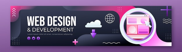 Free vector gradient business linkedin banner