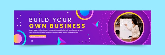 Vettore gratuito banner di gradiente business linkedin