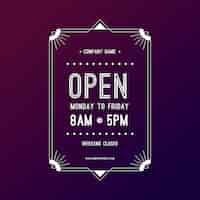 Free vector gradient business opening hours illustration