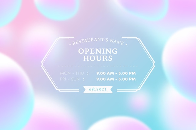 Gradient business opening hours illustration