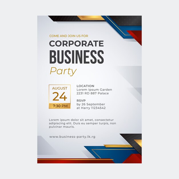 Gradient business party invitation