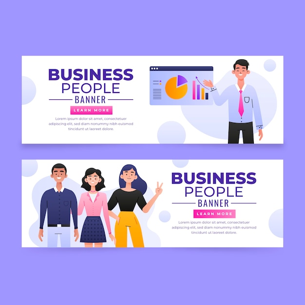 Gradient business people banner