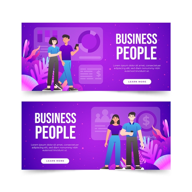 Gradient business people banner