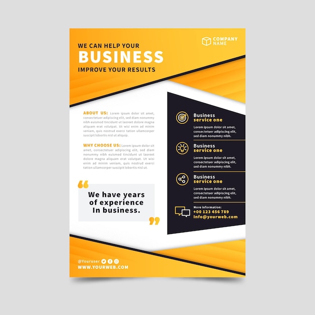 Free vector gradient business poster template