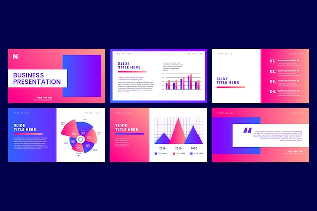 Free vector gradient business presentation template