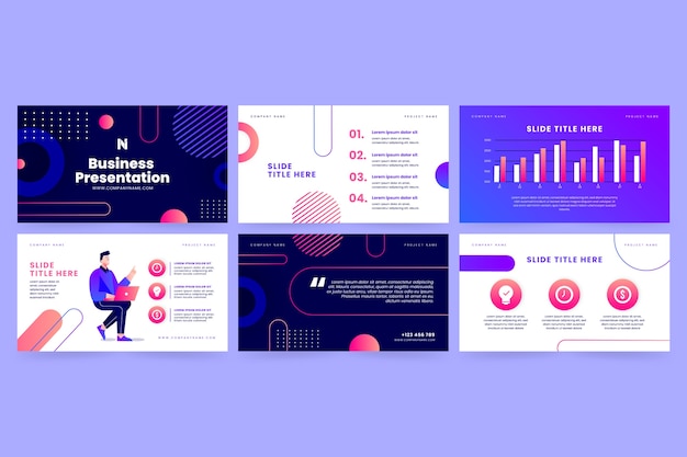 Free vector gradient business presentation template