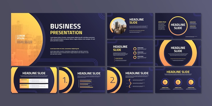 Free Vector gradient business presentation templates