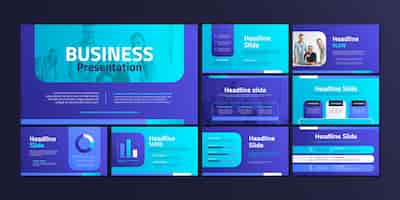 Free vector gradient business presentation templates