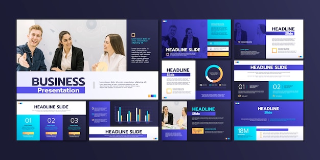 Free vector gradient business presentation templates