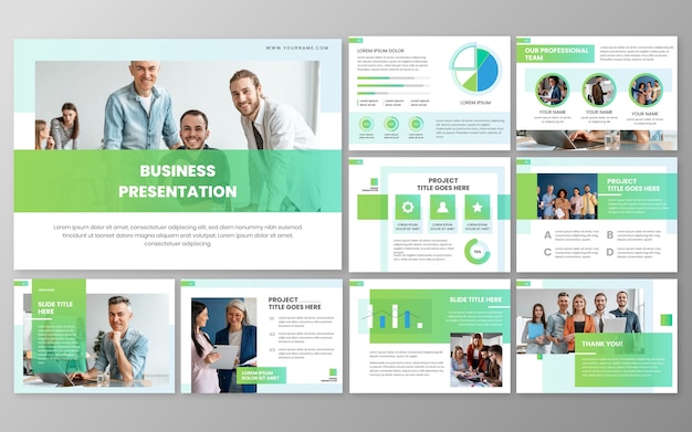 Free vector gradient business presentation templates