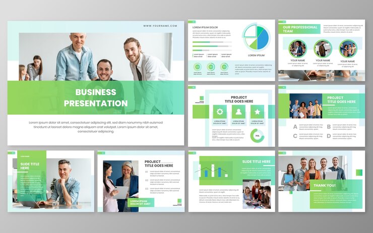 Free Vector gradient business presentation templates