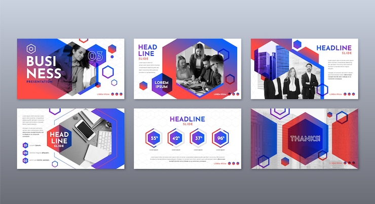 Free Vector gradient business presentation templates
