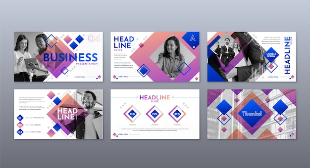 Free vector gradient business presentation templates