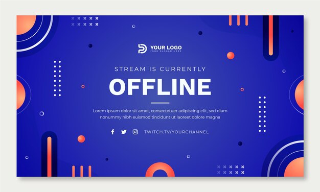 Gradient business twitch background design template