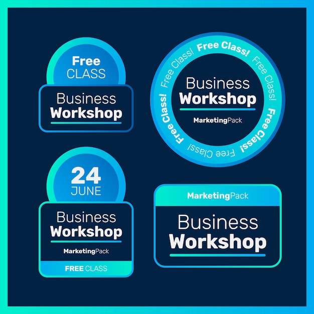 gradient business workshop badges template