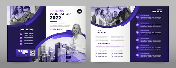 Free Vector gradient business workshop brochure template