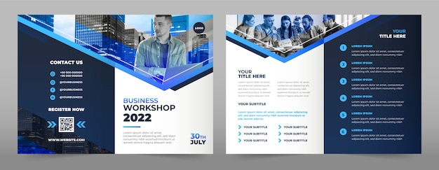 Free vector gradient business workshop brochure