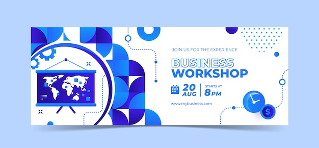 Free vector gradient business workshop facebook cover