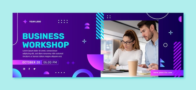 Gradient business workshop facebook cover