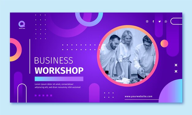 Free vector gradient business workshop facebook template