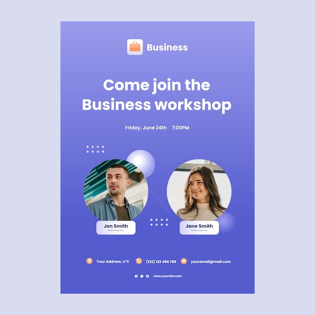 Gradient business workshop invitation template