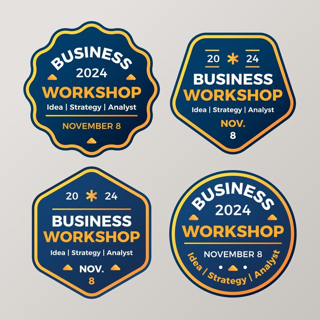 Gradient business workshop labels collection