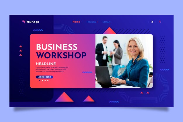 gradient business workshop landing page template
