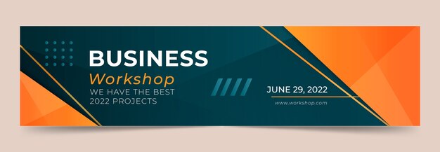 Gradient business workshop twitch banner template