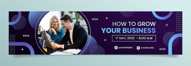 Free vector gradient business workshop twitch banner