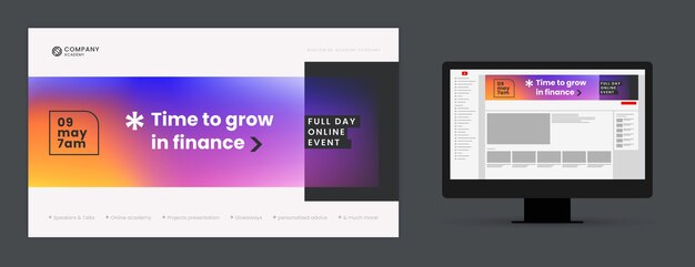 Gradient business workshop youtube channel art