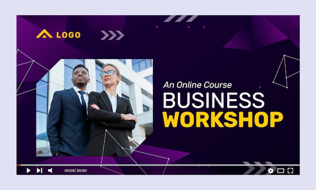 Free vector gradient business workshop youtube thumbnail