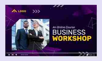 Free vector gradient business workshop youtube thumbnail